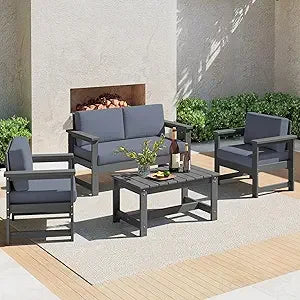 Outdoor Conversation Couch Set 4 Piece Patio Furniture Collection