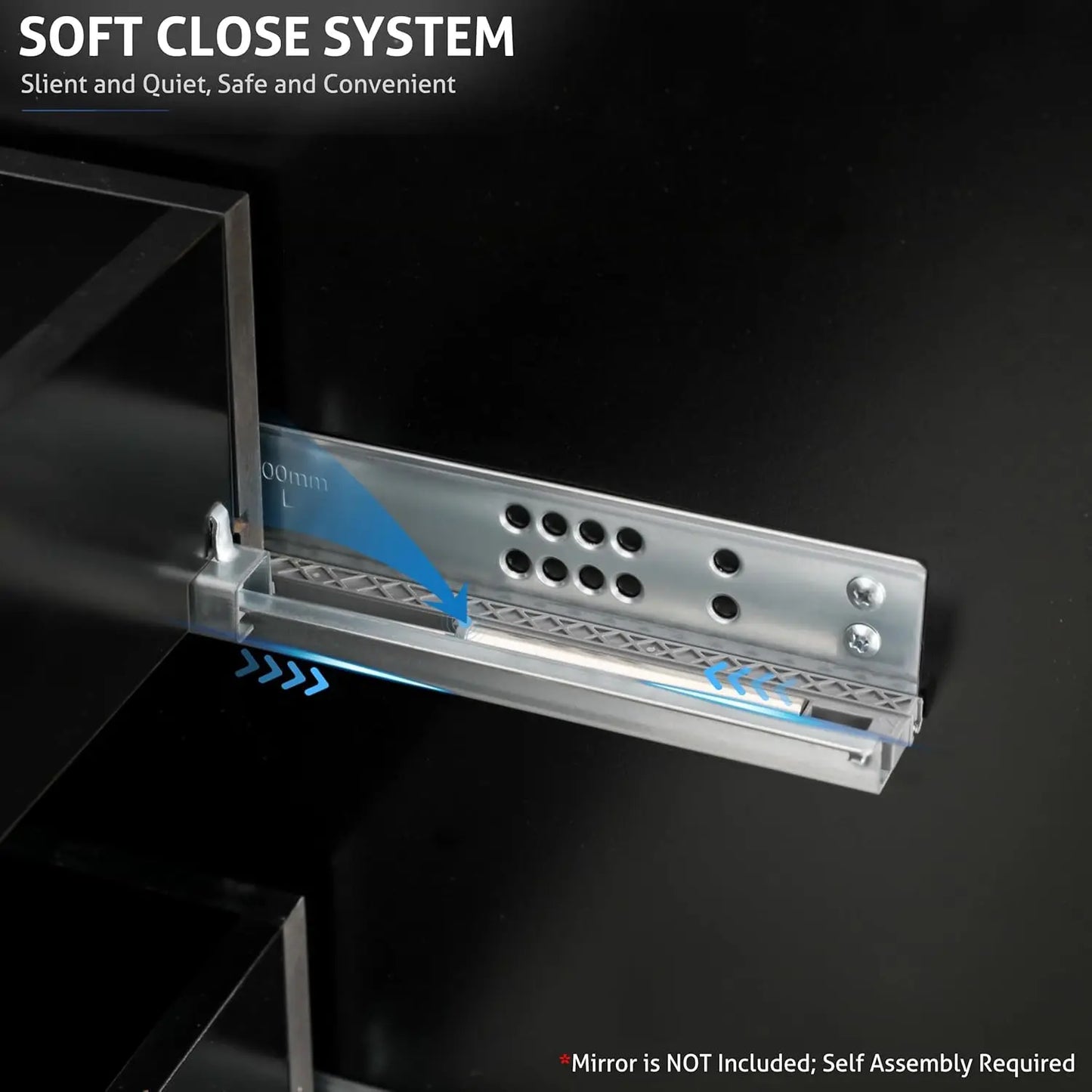 Wall-Mounted Floating Vanity Cabinet With Sink And Soft-Close Drawers