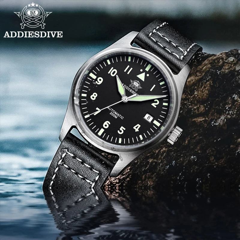 ADDIESDIVE Men's Automatic Mechanical Watch Sapphire Glass 200M Waterproof