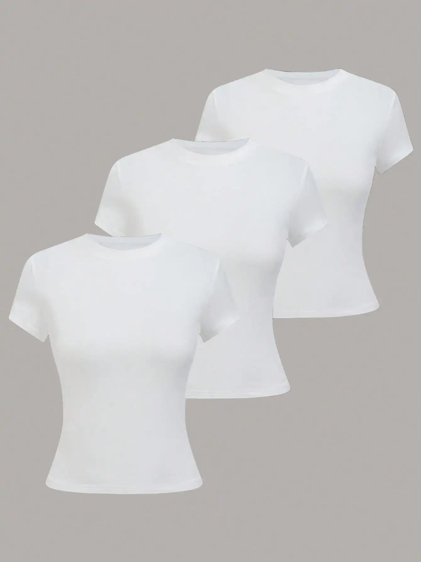 Women's Short Sleeve Knit T Shirt With Elastic Fabric