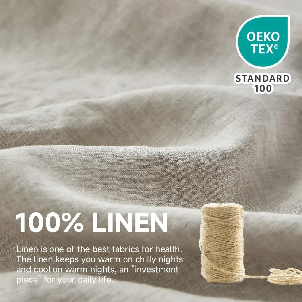 100 Percent Linen Duvet Cover Set 3 Piece Ruffle Bedding