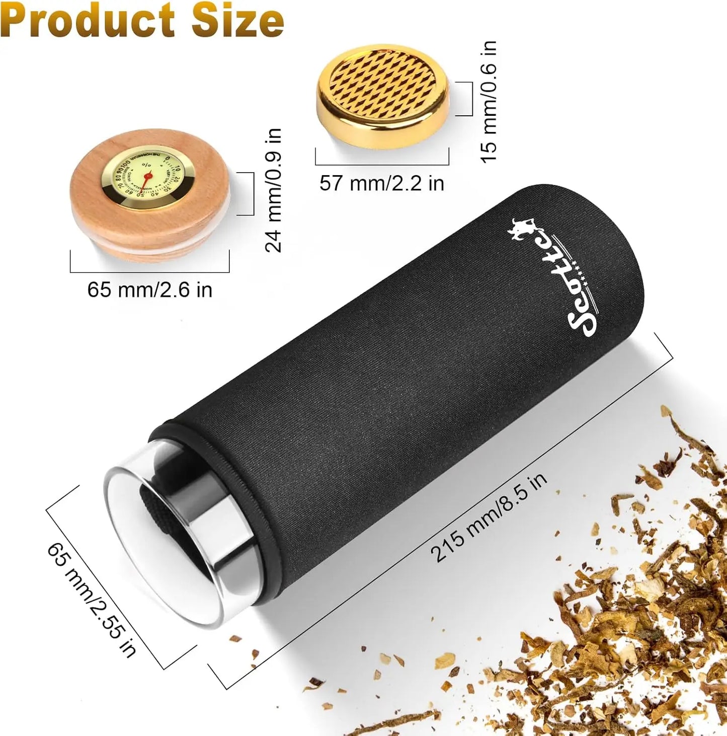 Tesonway Cigar Case Humidor Gift Box Holds 4 Cigars