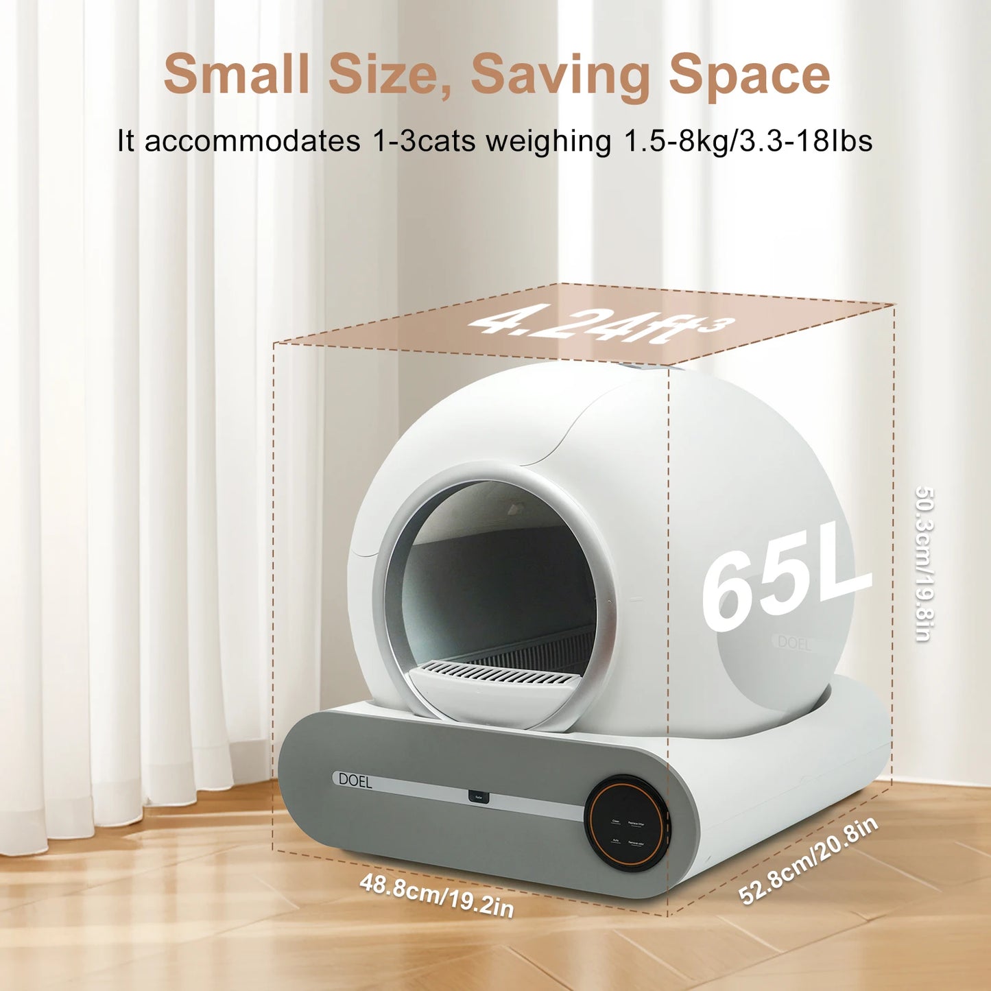 DOEL Self Cleaning Cat Litter Box With Trash Bag Mat