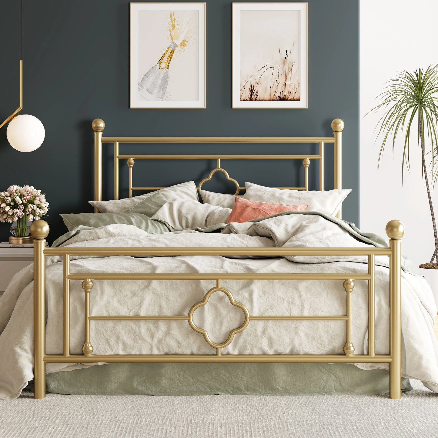 Vintage Victorian Wrought Iron Headboard And Footboard