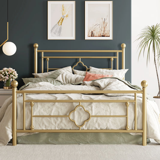 Vintage Victorian Wrought Iron Headboard And Footboard