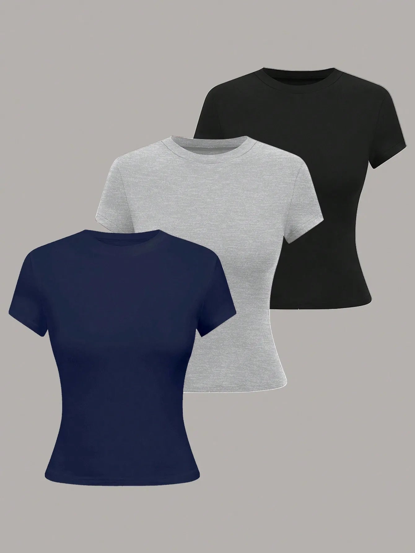Women's Short Sleeve Knit T Shirt With Elastic Fabric
