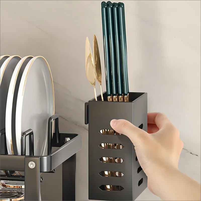 2-tier Adjustable Stainless Steel Dish Drying Rack
