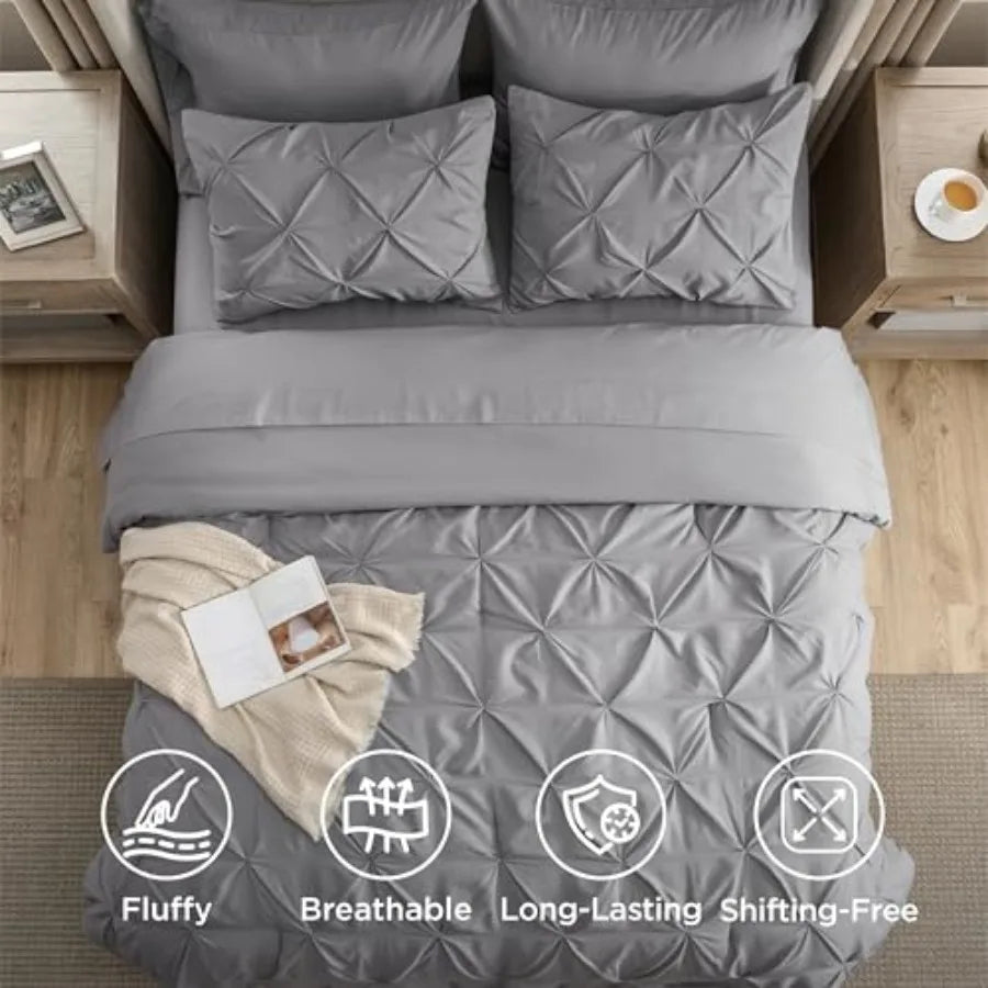 Linen Comforter Set Duvet Cover And Pillowcases 7 Piece