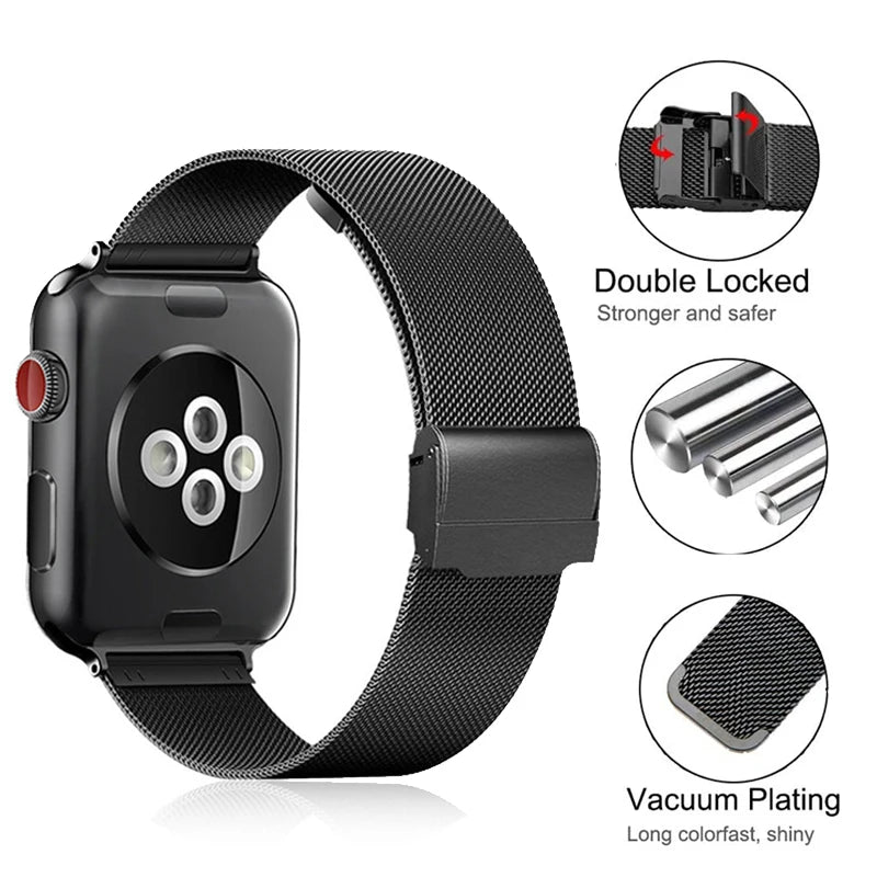 Jansin Stainless Steel Watch Strap For Apple Watch