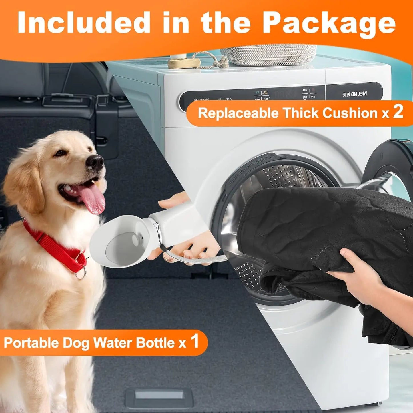 Waterproof Pet Foldable Dog Car Hammock Back Seat Protector