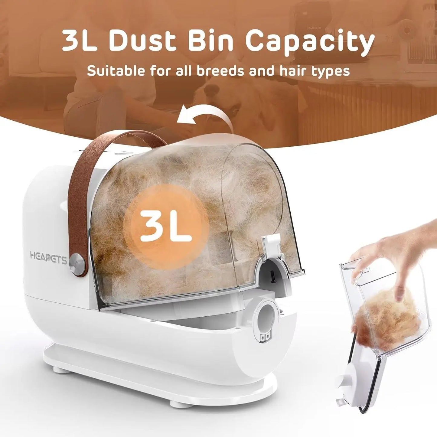 Pet Grooming Vacuum Kit With 7 Tools For Quiet Cleaning