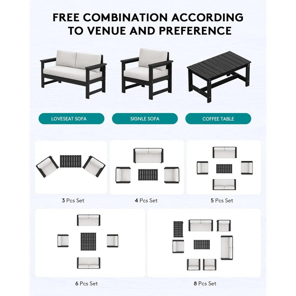 Outdoor Conversation Couch Set 4 Piece Patio Furniture Collection