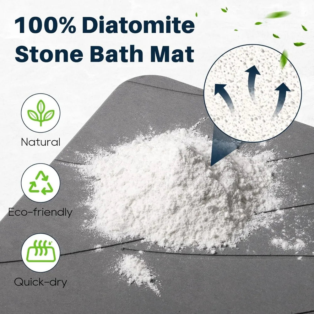 Diatomaceous Earth Bath Mat Quick Dry Ultra Absorbent