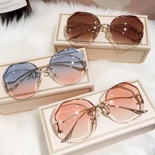 UV400 Vintage Ladies Stylish Design Oversized Square Sunglasses For Women