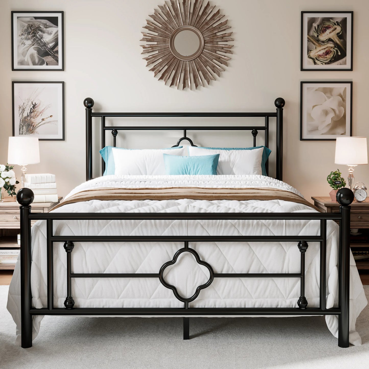 Vintage Victorian Wrought Iron Headboard And Footboard