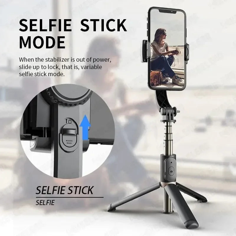 Axnen Handheld Phone Holder Gimbal Stabilizer Selfie Stick Foldable Tripod