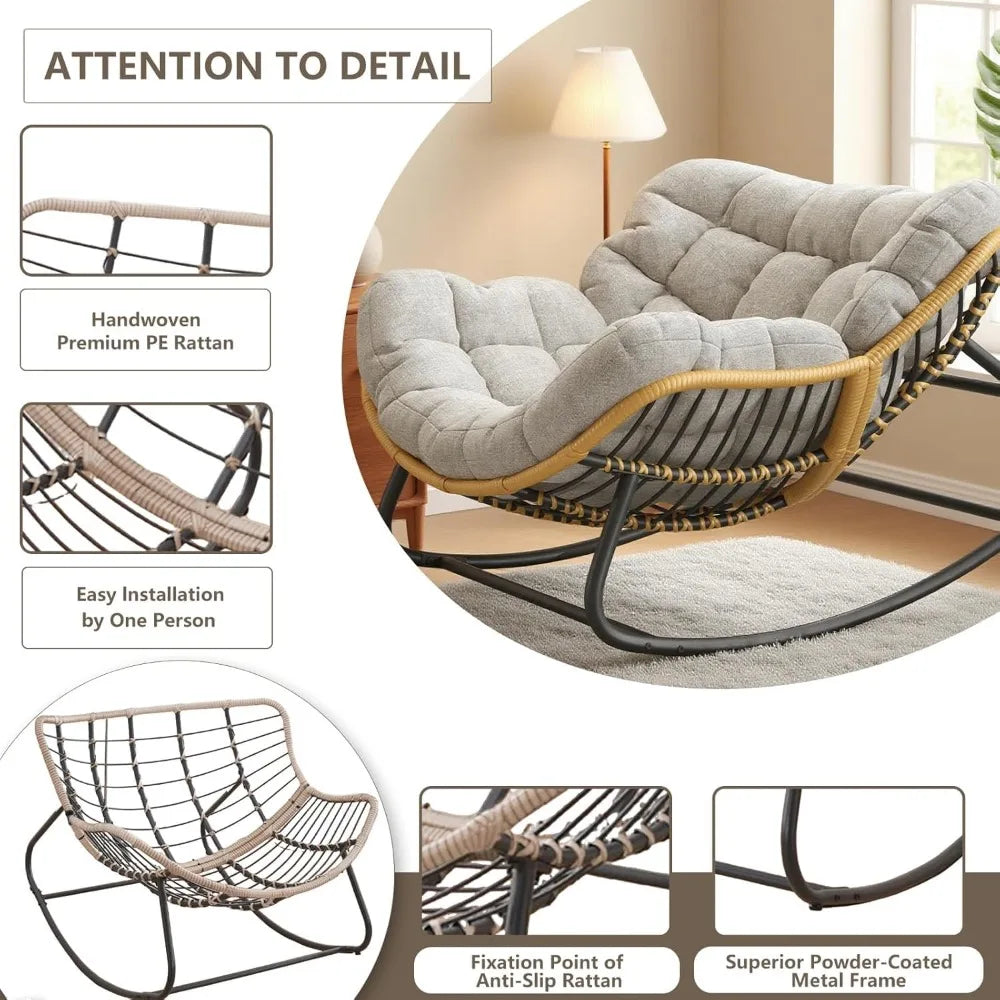 Rattan Wicker Outdoor Rocking Chair