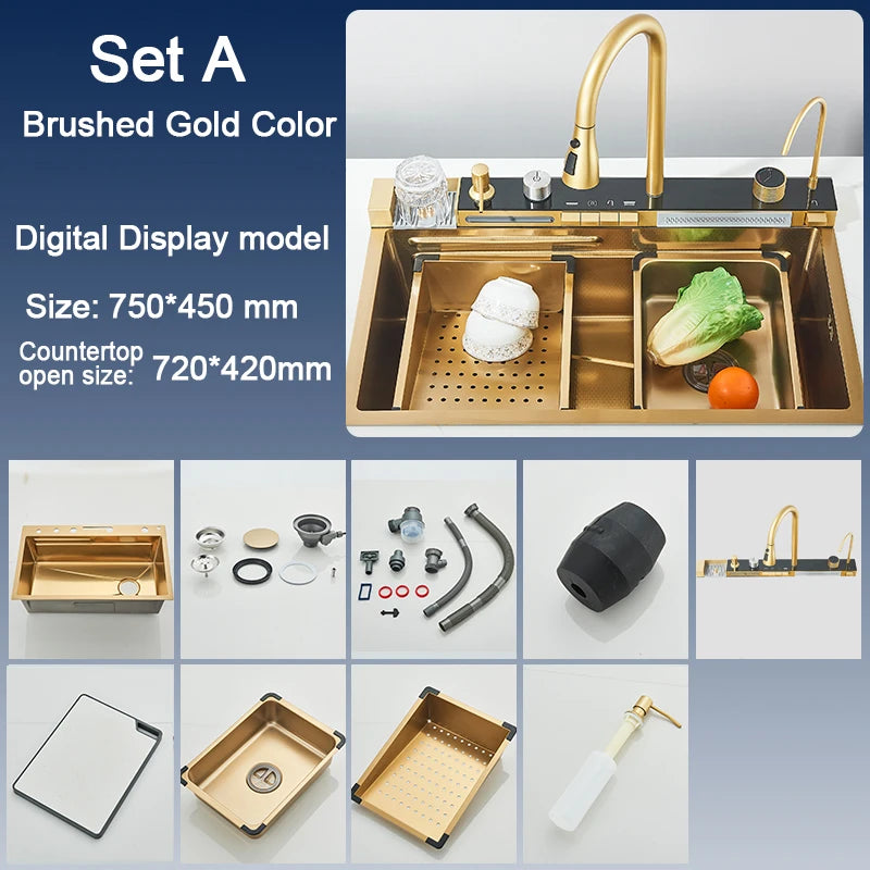 Rozin 304 Stainless Steel Kitchen Sink With Digital Display