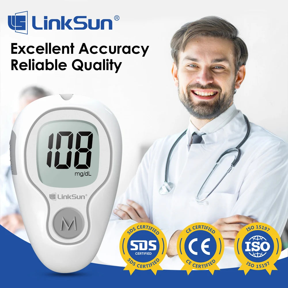 Linksun G-425-3 Glucose Meter Complete Kit With Test Strips
