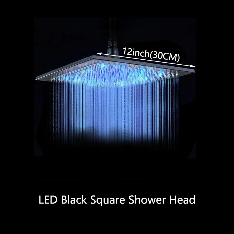 Wanmivezlo LED Color Changing Rainfall Square Brass Shower Head