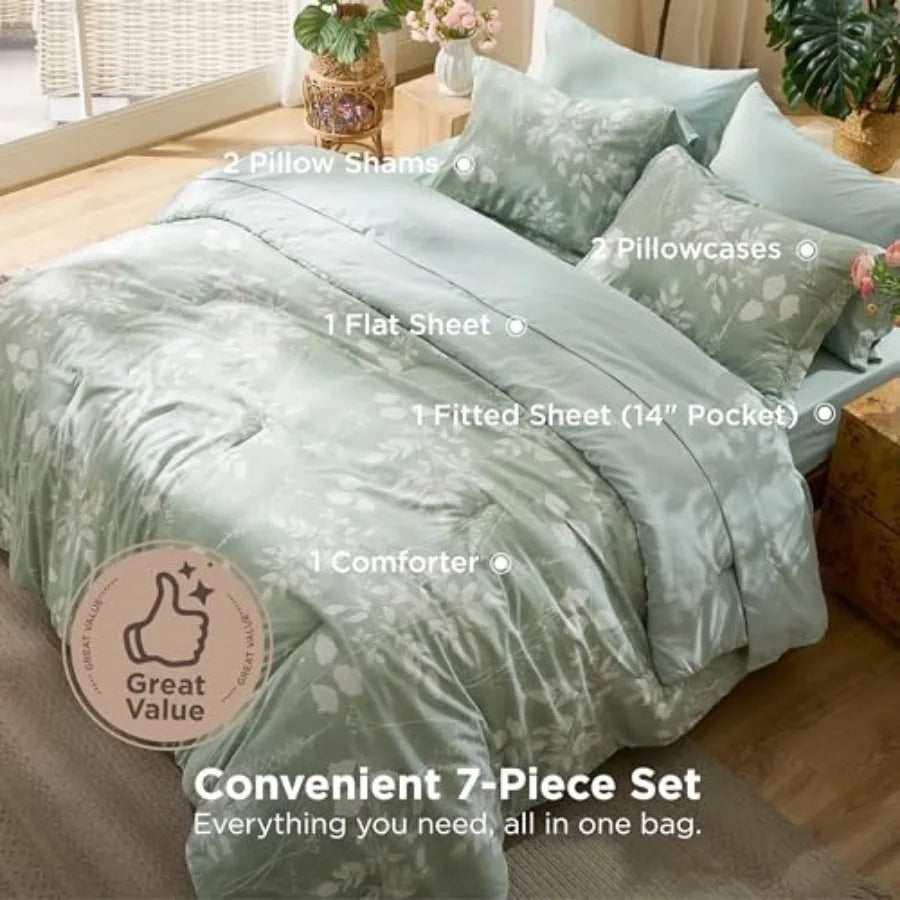 Botanical Bedding Comforter Set Premium Bed In A Bag