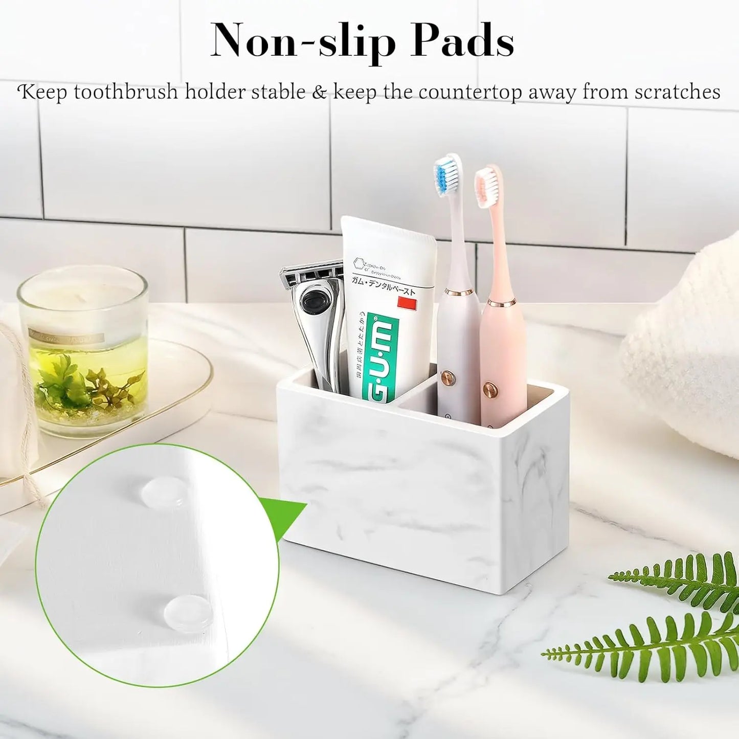 Fast Drying Toothbrush Holder Plastic for Bathroom or Kitchen Made in USA