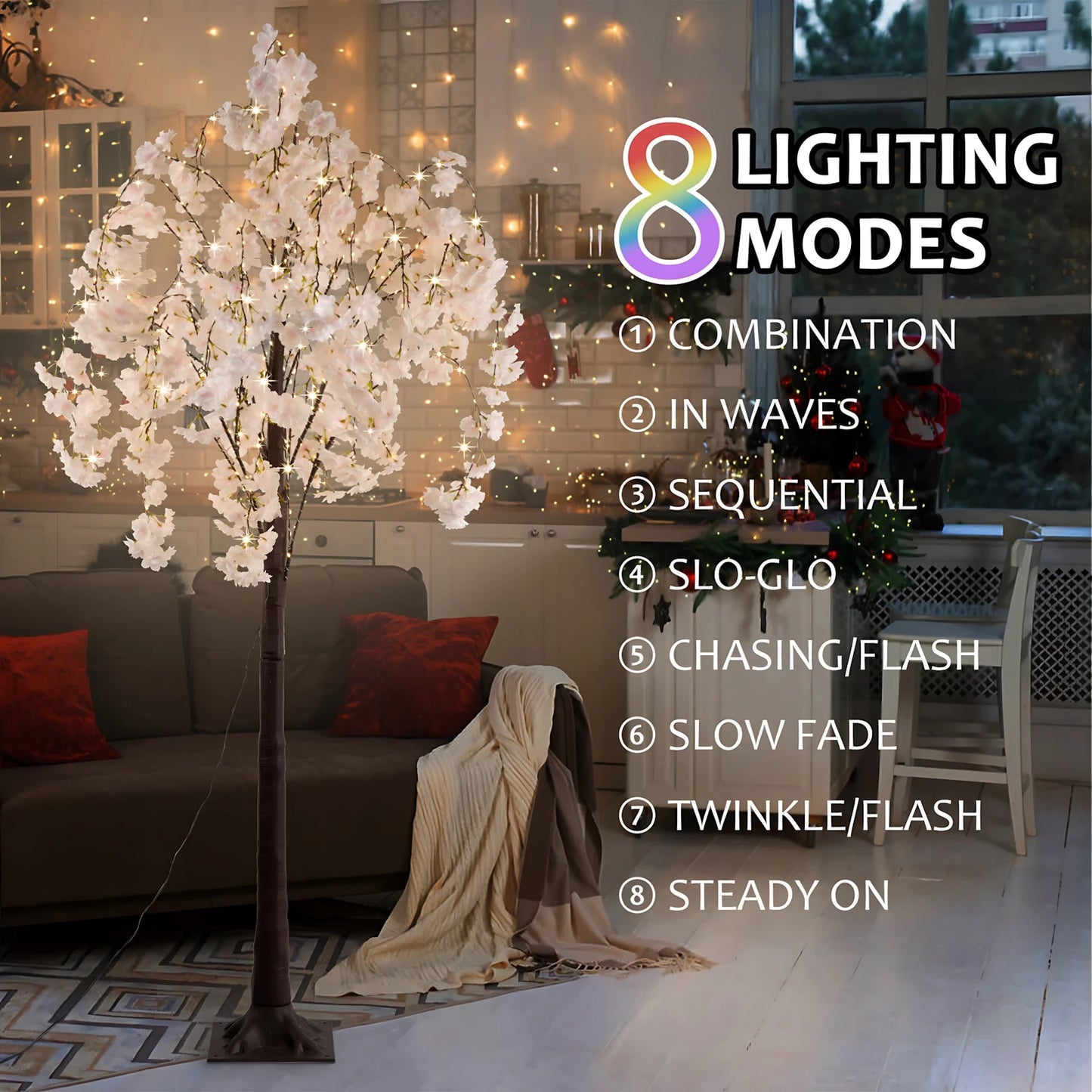 Cherry Blossom Tree LED Floor Lamp For Indoor Home Use