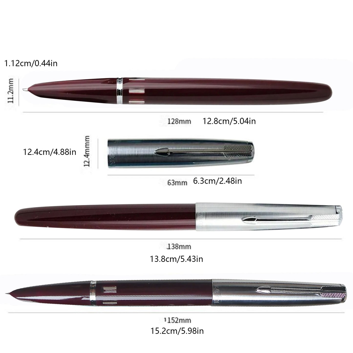 Wing Sung 601 Vacumatic Fountain Pen F Nib Steel Cap