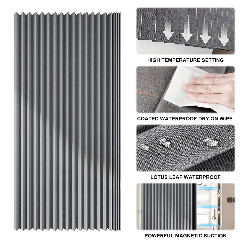 APWIKOGER Foldable Waterproof Magnetic Shower Curtain