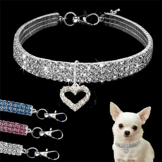 Bling Rhinestone Pet Collar and Leash