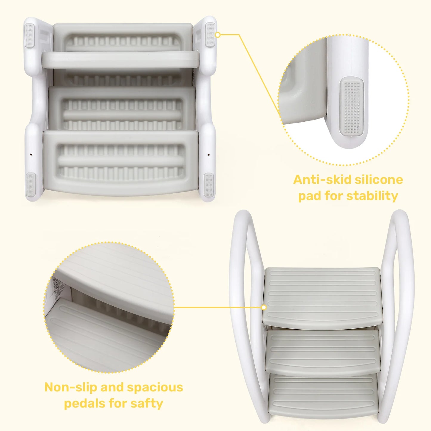 Toddler Step Stool With Handles Three Step Plastic Stool