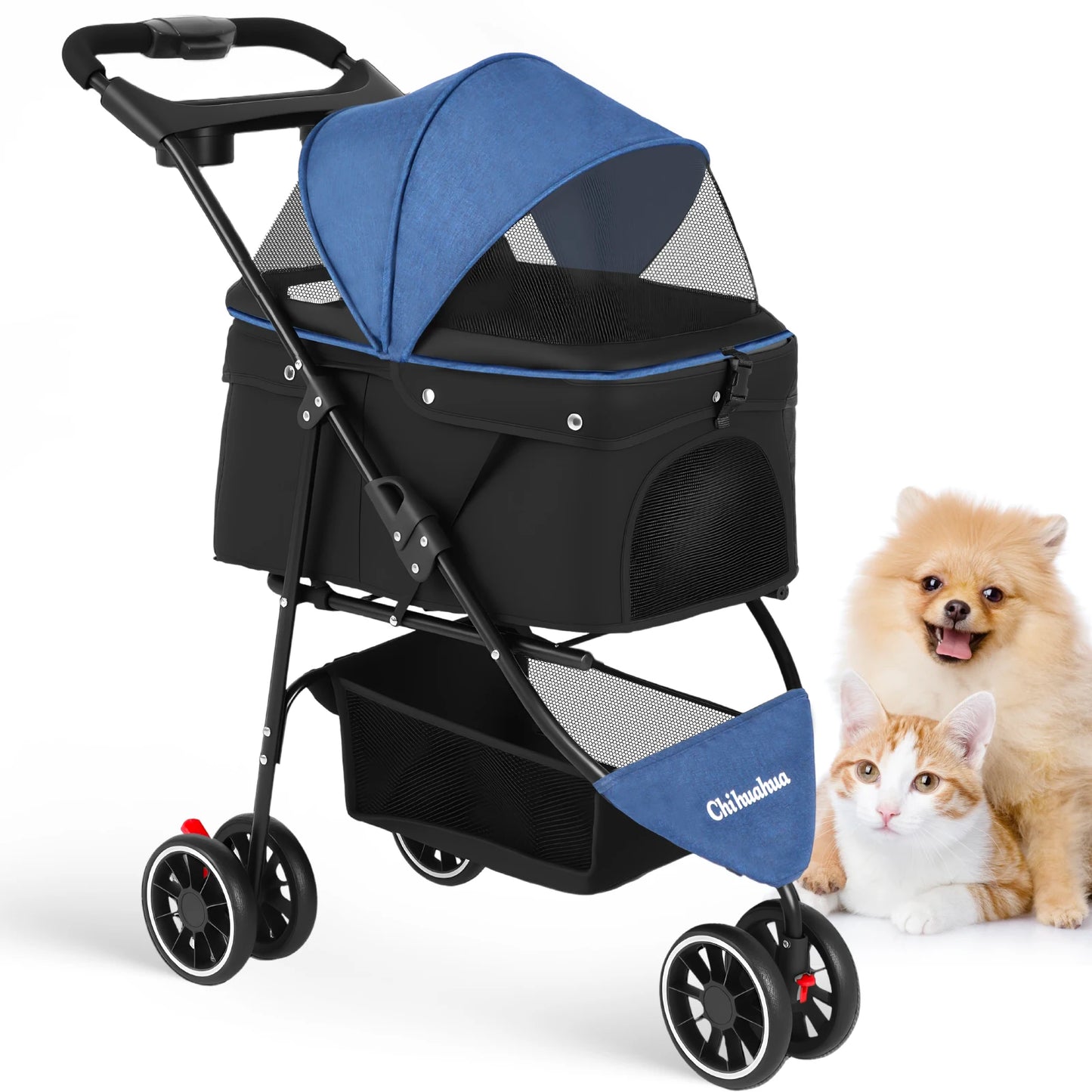 CHIHUAHUA Pet Stroller For Dogs And Cats With Alloy Frame