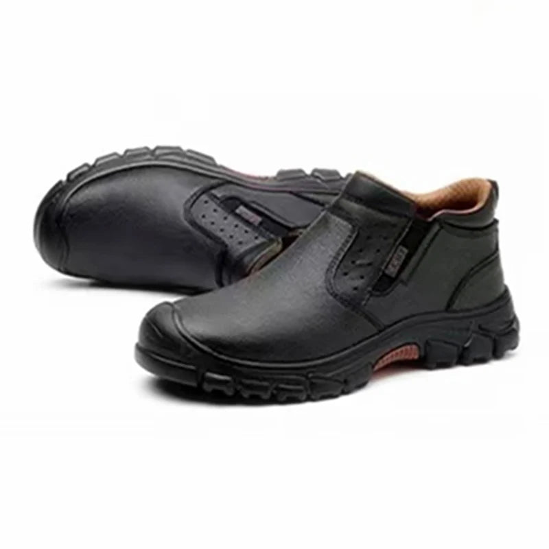 Mens Composite Toe Work Boots Waterproof Leather Upper Rubber Outsole