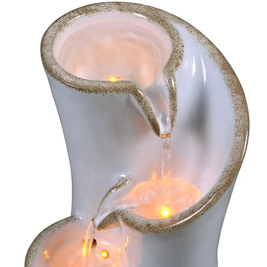 Indoor Tabletop Fountain Relaxation Desktop Waterfall 3 Tier Zen