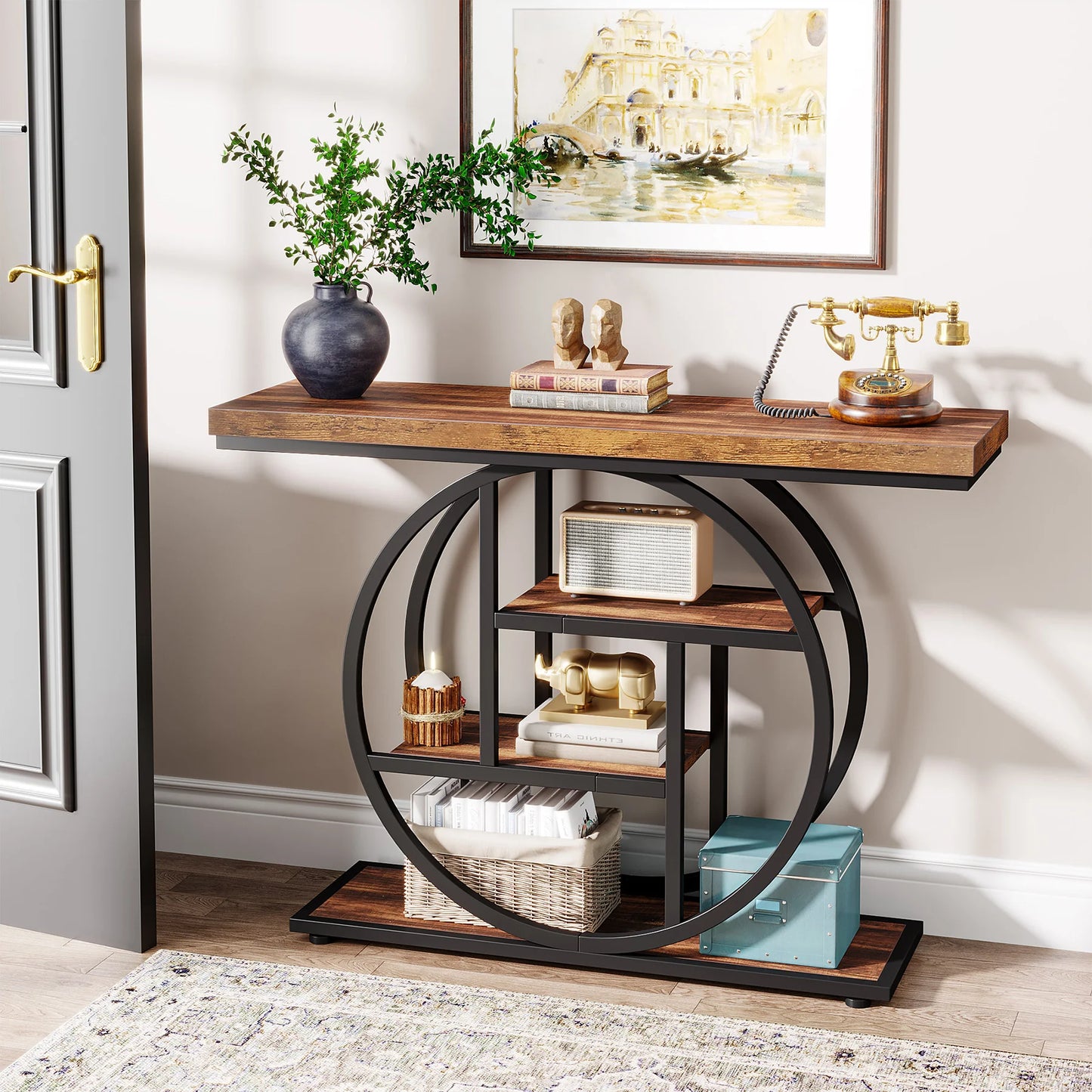 4 Tier Entryway Sofa Table For Living Room
