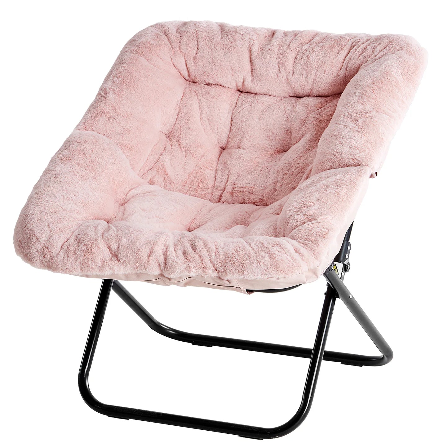 JHK Cozy Faux Fur Folding Lounge Chair for Home Use
