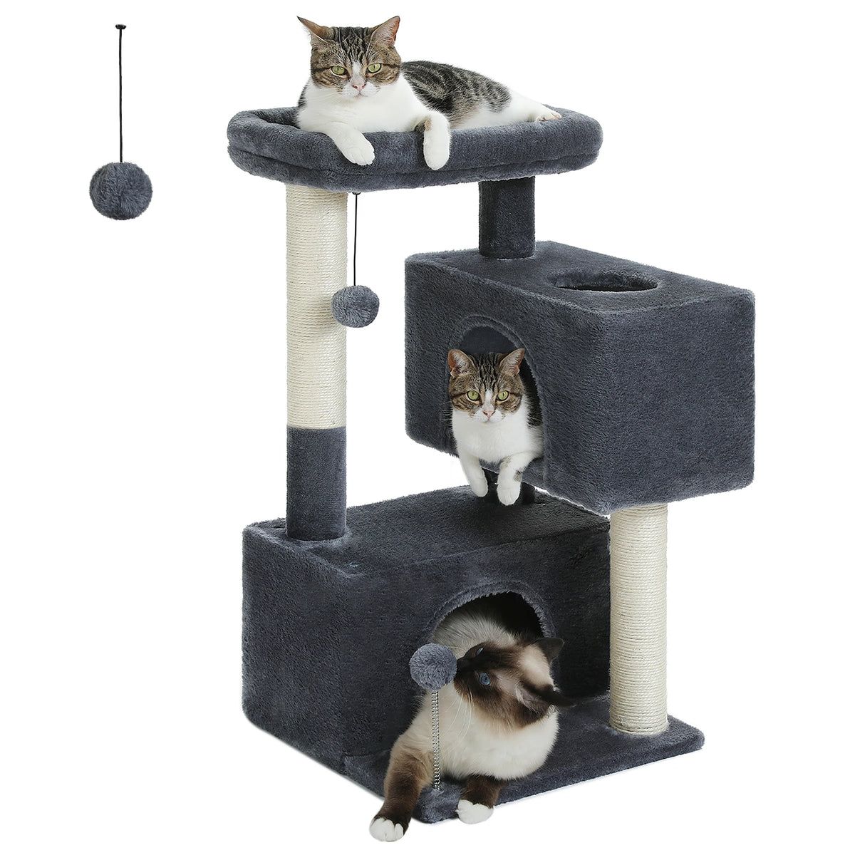 PAWZ Road Three Layer Cat Tree Tower With Sisal Scratching Posts