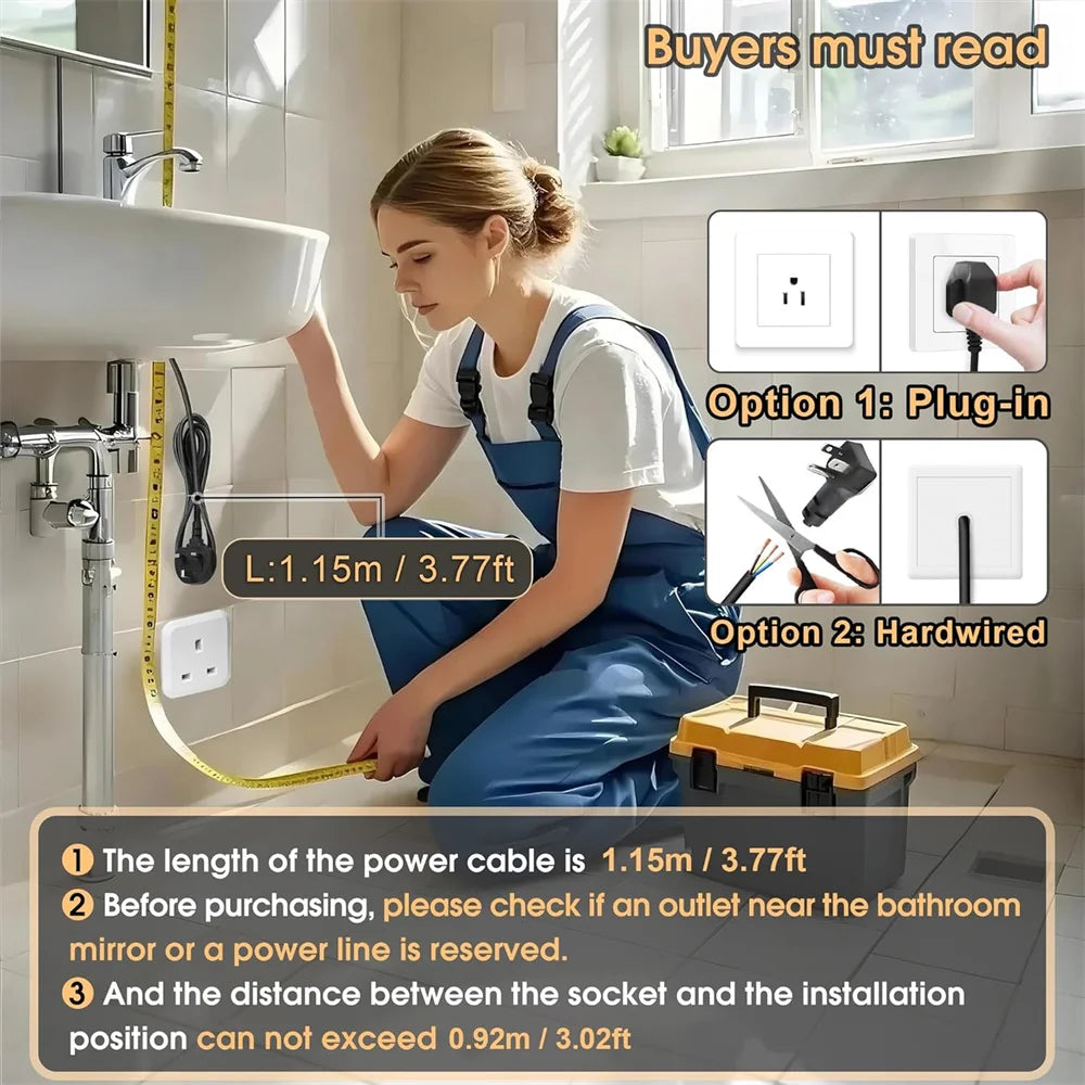 Mygiivovo Fogless LED Backlit Bathroom Vanity Mirror