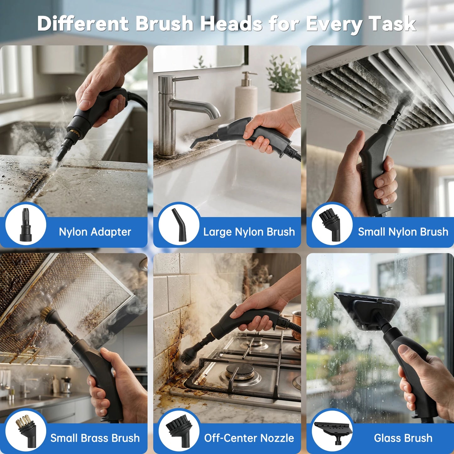 2500W 110V High Temperature Steam Cleaner Portable Handheld With Accessories