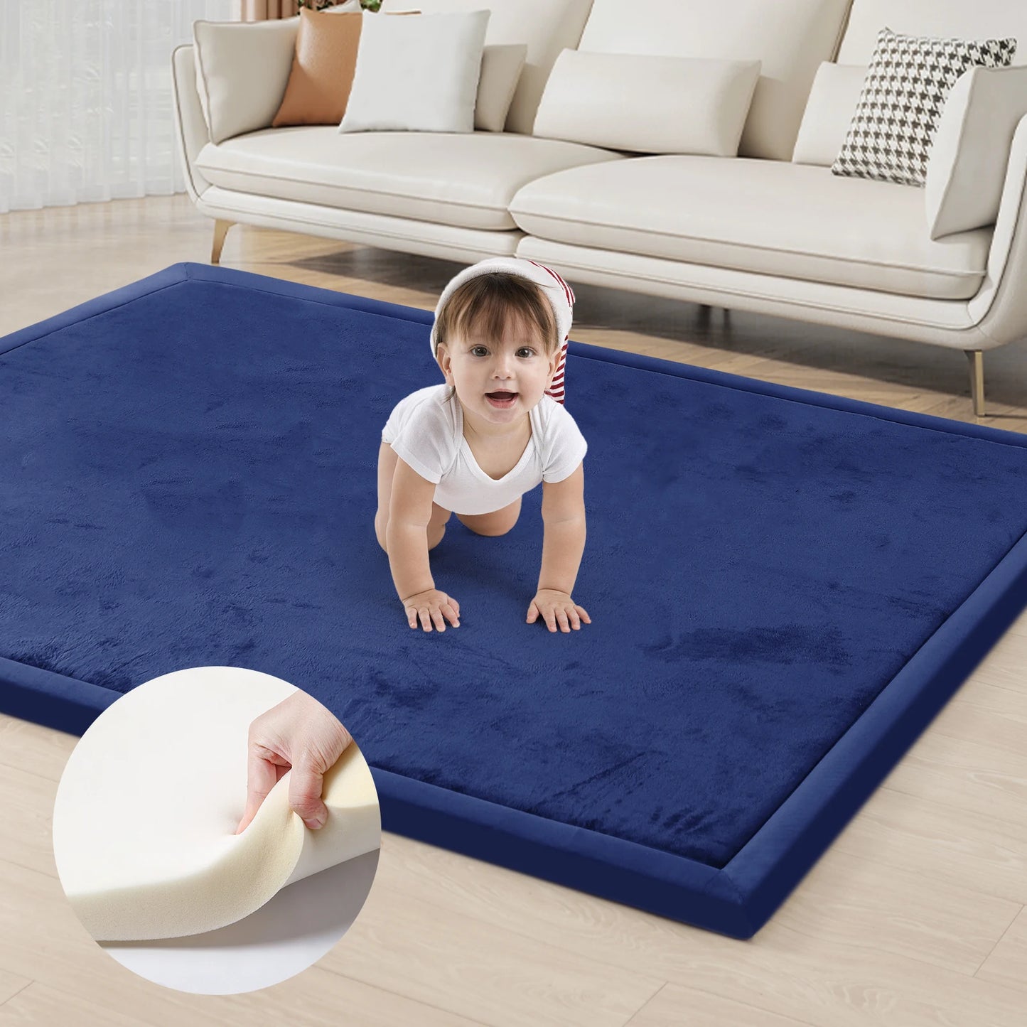 PapaMama Baby Play Mat Non Slip Carpet For Living Room