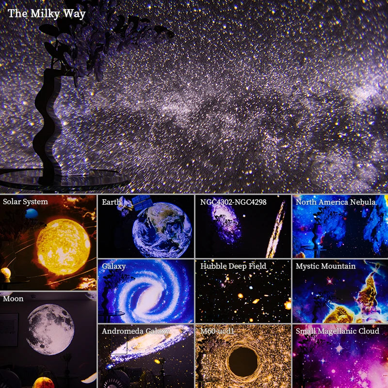 AUSYLE Galaxy Star Night Light Projector 360 Rotating Planetarium Lamp