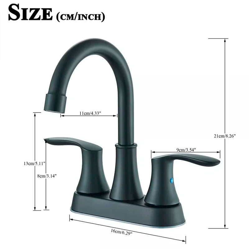 Two-Hole Deck Mounted Dual-Handle Bathroom Faucet