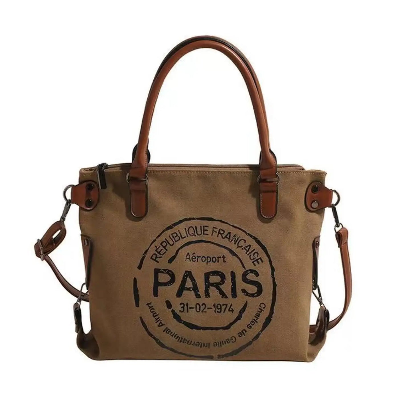 NONECN Vintage Canvas Tote Bag Large Capacity Water Resistant