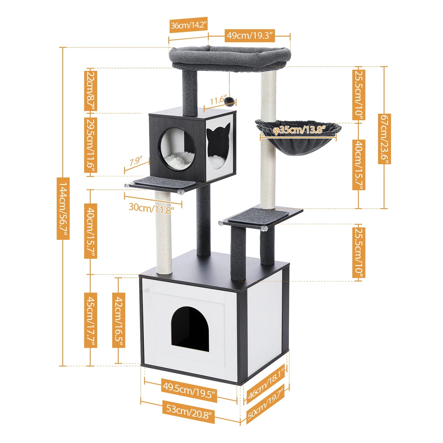 PAWZ Ro Multi Level Cat Tree For Active Indoor Adventures