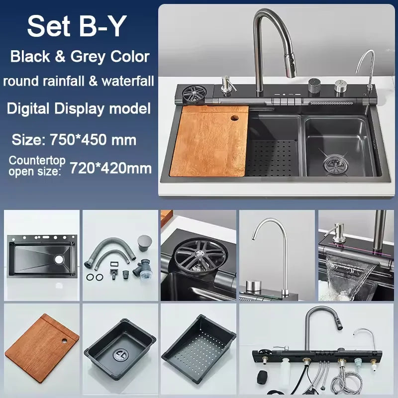 Rozin 304 Stainless Steel Kitchen Sink With Digital Display