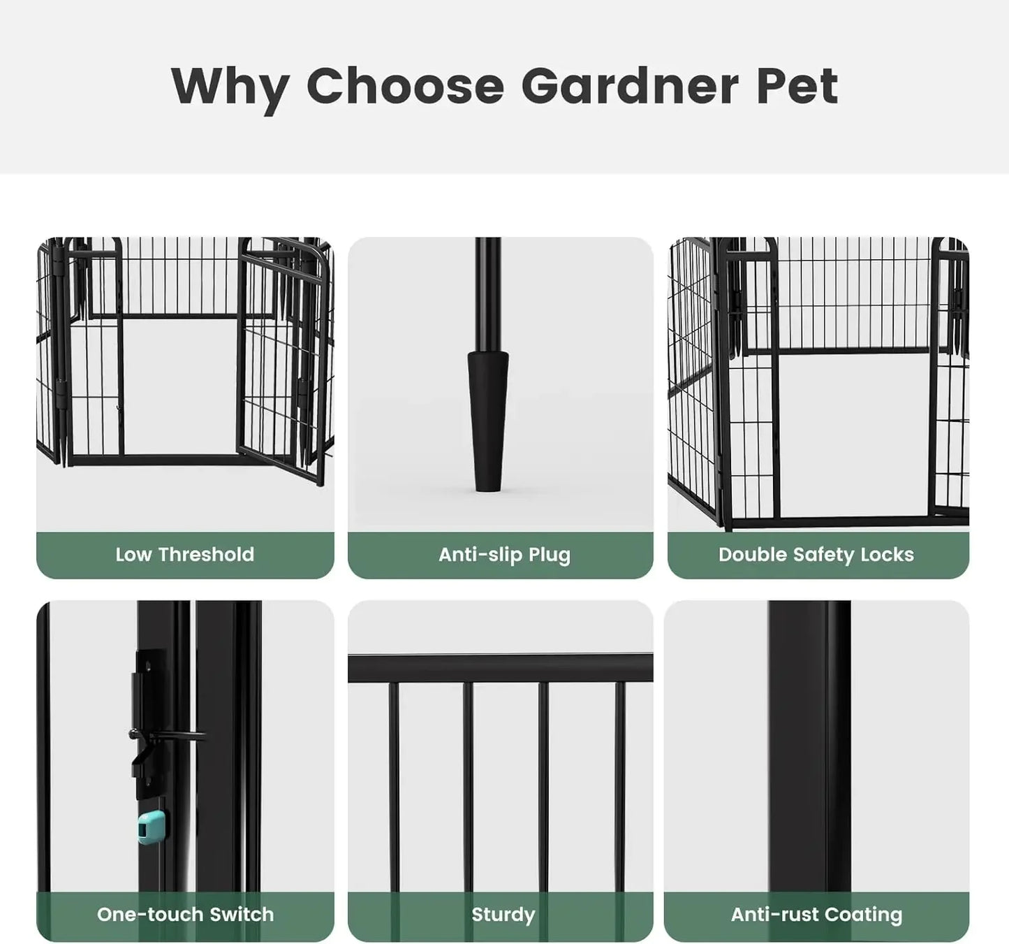 Heavy Duty Iron Decorative Garden Fence With Two Gates Outdoor