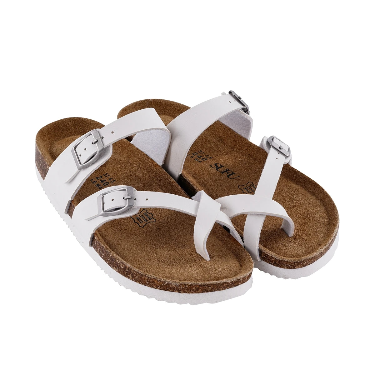 Natural Leather Outdoor Beach Buckle Non Slip Sandals