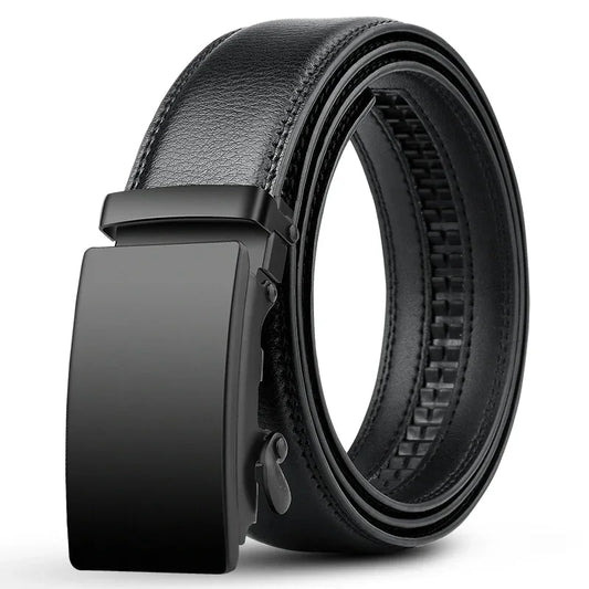 PU Leather Automatic Buckle Belt For Men Durable Everyday Wear