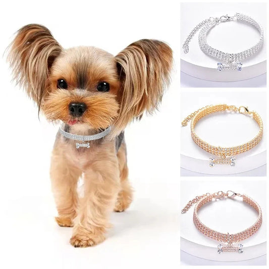 Adjustable Crystal Pet Necklace