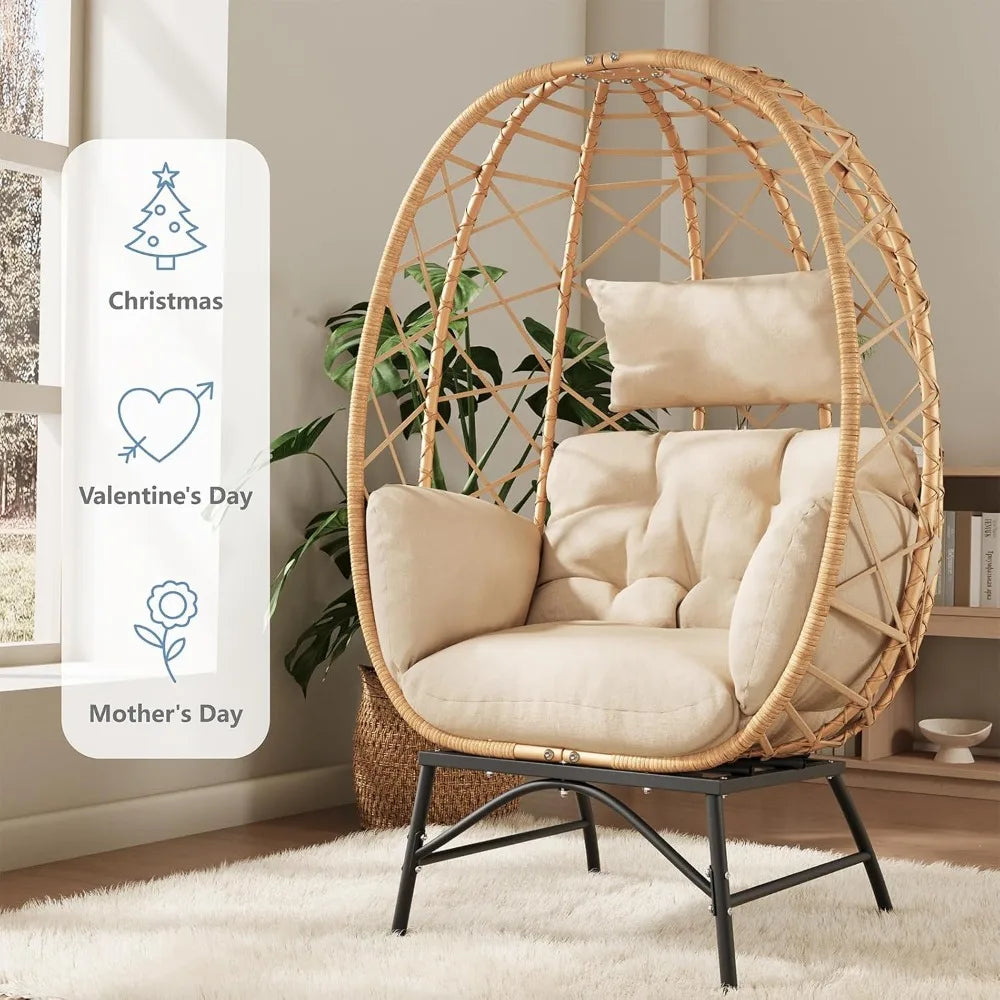 Wicker Egg Chair With Cushion
